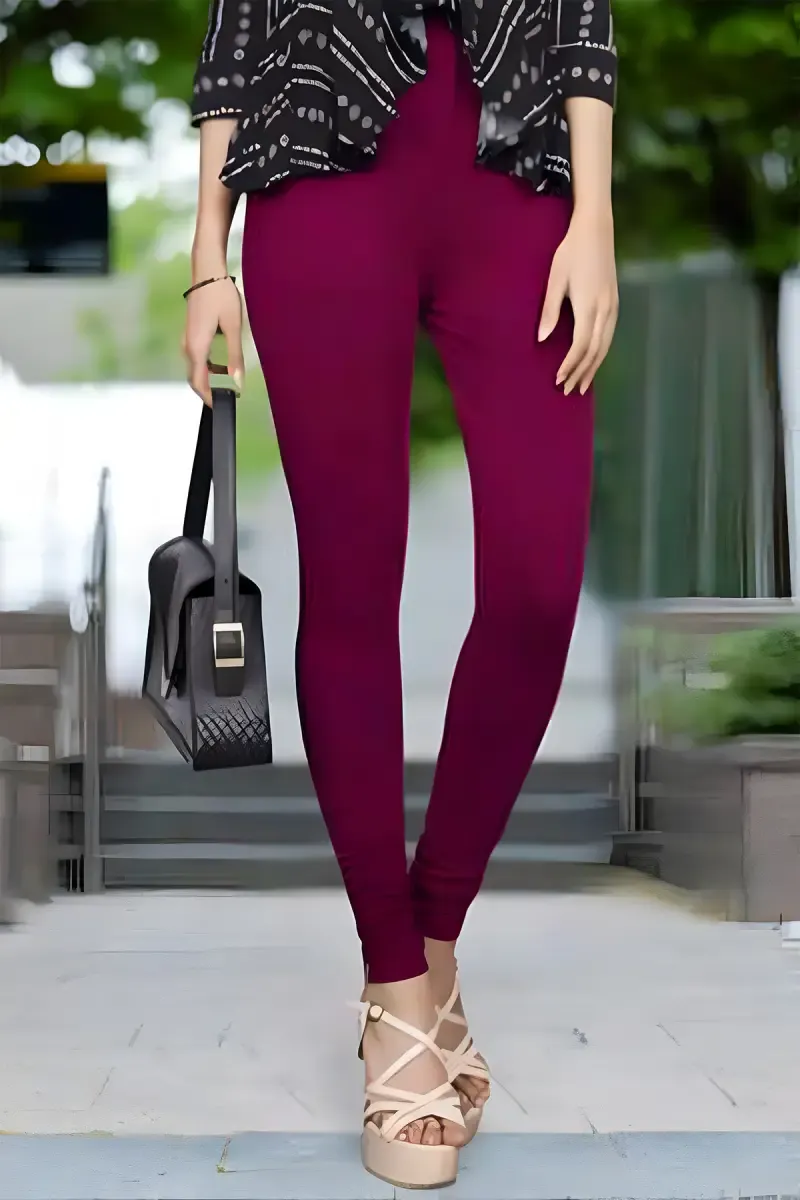 Cotton Lycra Churidar Leggings for Women 034318LPLU