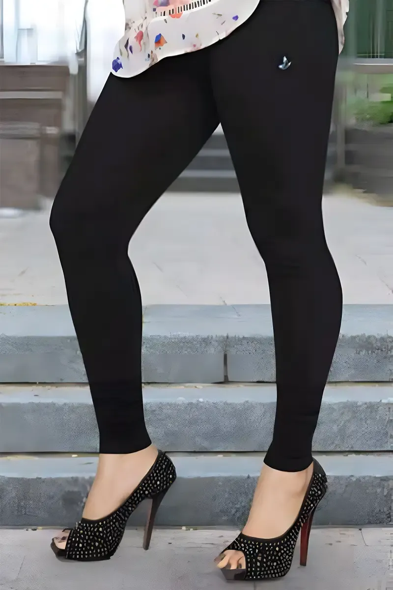 Cotton Lycra Churidar Leggings for Women 034318XLBLA