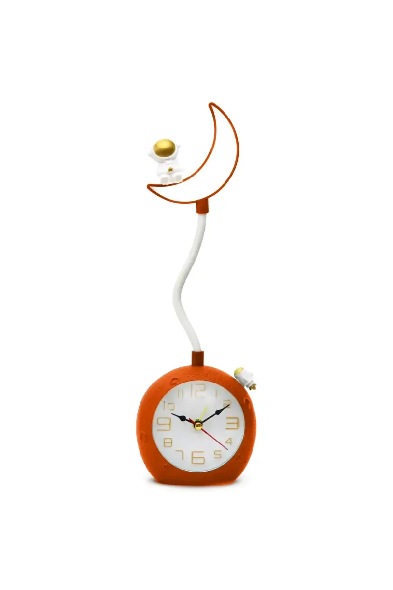 HD3403 ABS Moon Alarm Clock and LED Light with 1.5 V, USB Interface, 13 cm - Orange