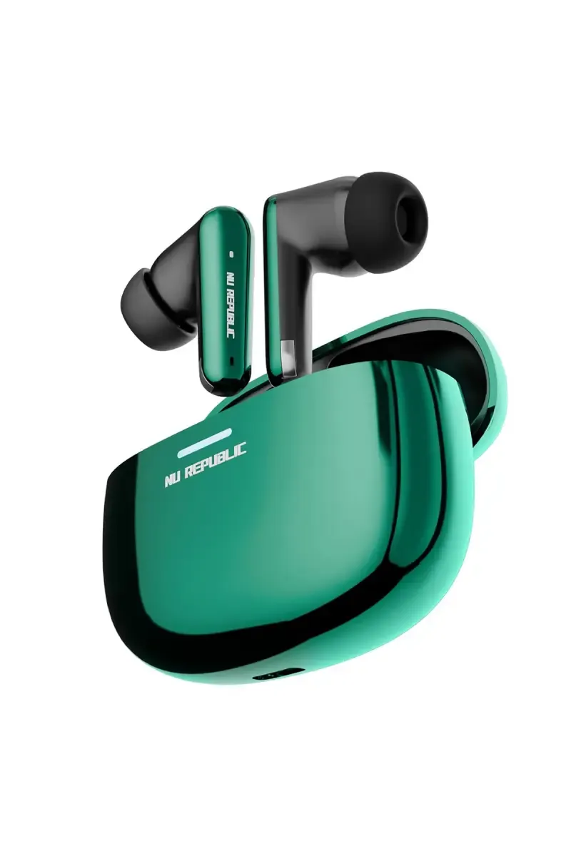 Nu Republic Epic X4 In Ear TWS Earbuds with 52 Hrs Playtime, Dual Mode, ENC Technology, Dual Mic (Green Envy)