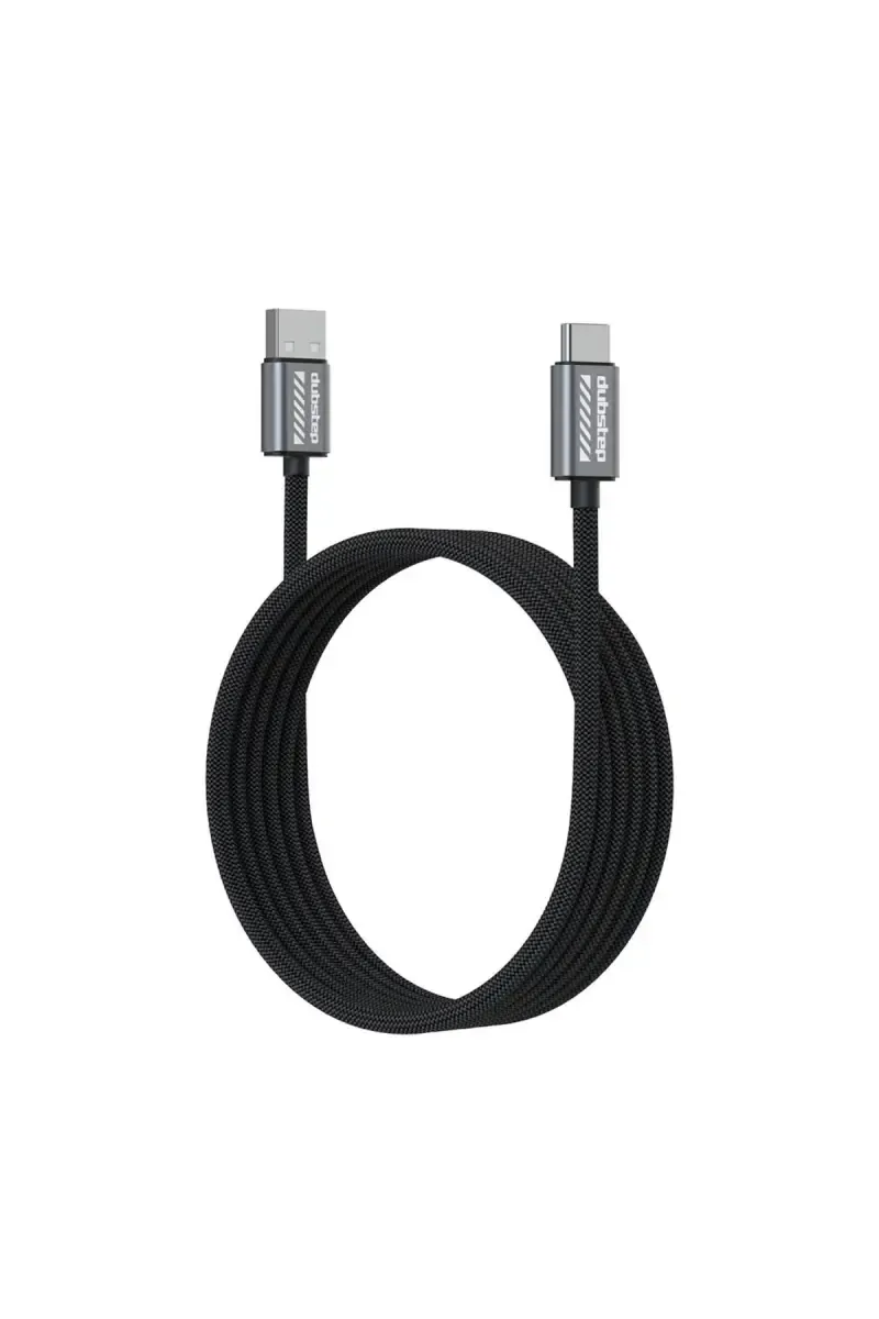 Dubstep Blaze Flash 50W 1.5m USB to Type C Nylon Braided Fast Charging Cable (Grey)