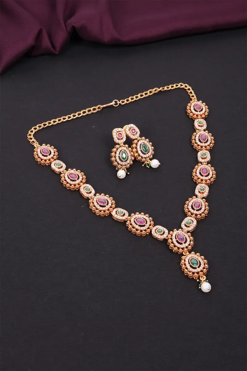 Ethnic Oval Design Necklace Set for Women