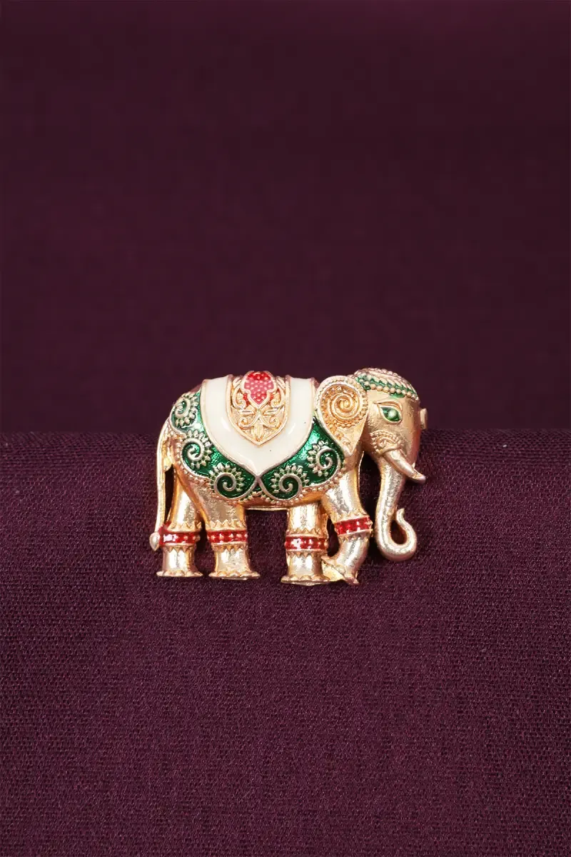 Gold Plated Elephant Design Finger Ring for Women