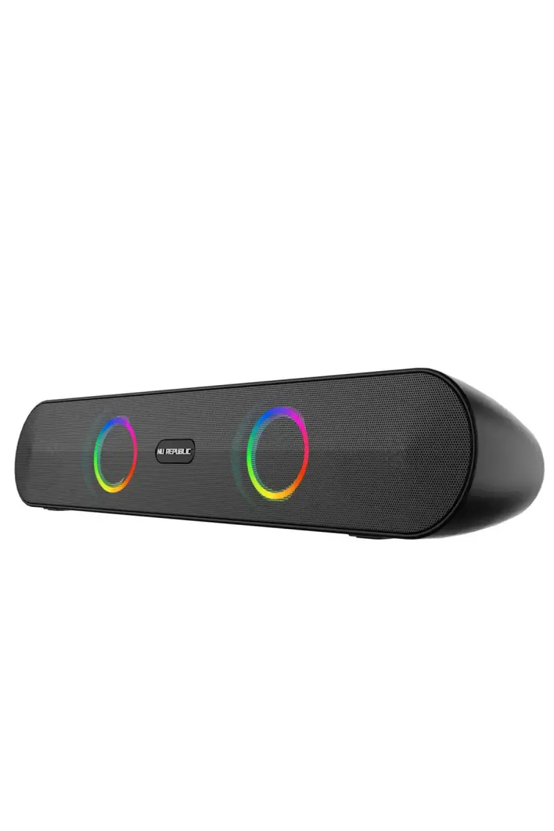 Nu Republic Partybox 165 16 W Bluetooth Soundbar with 10 Hrs Playtime, Dual Drivers, Mic for Calls, RGB Modes (Black)