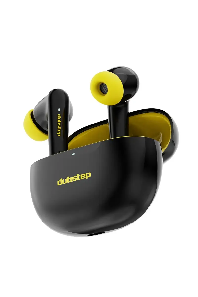 Dubstep Buzz X5 In Ear TWS Earbuds with 50 Hrs Playtime, ENC, Xbass Tech, Hall Sensor (Black & Yellow)