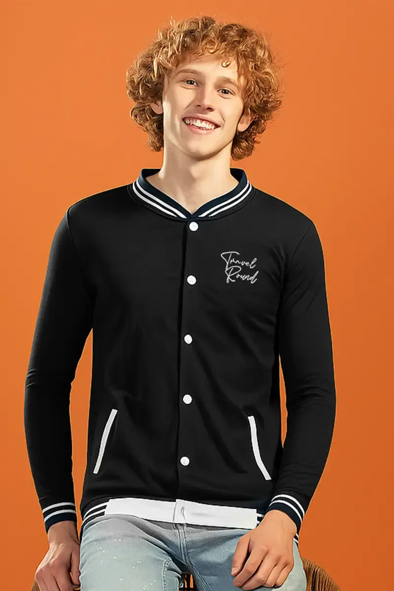 Men's Cotton Casual Self Designed Jacket