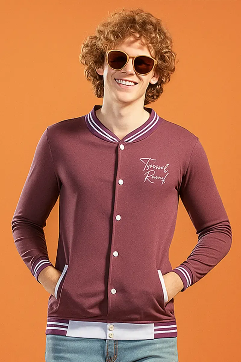 Men's Cotton Casual Self Designed Jacket 034937DUSPINXXL