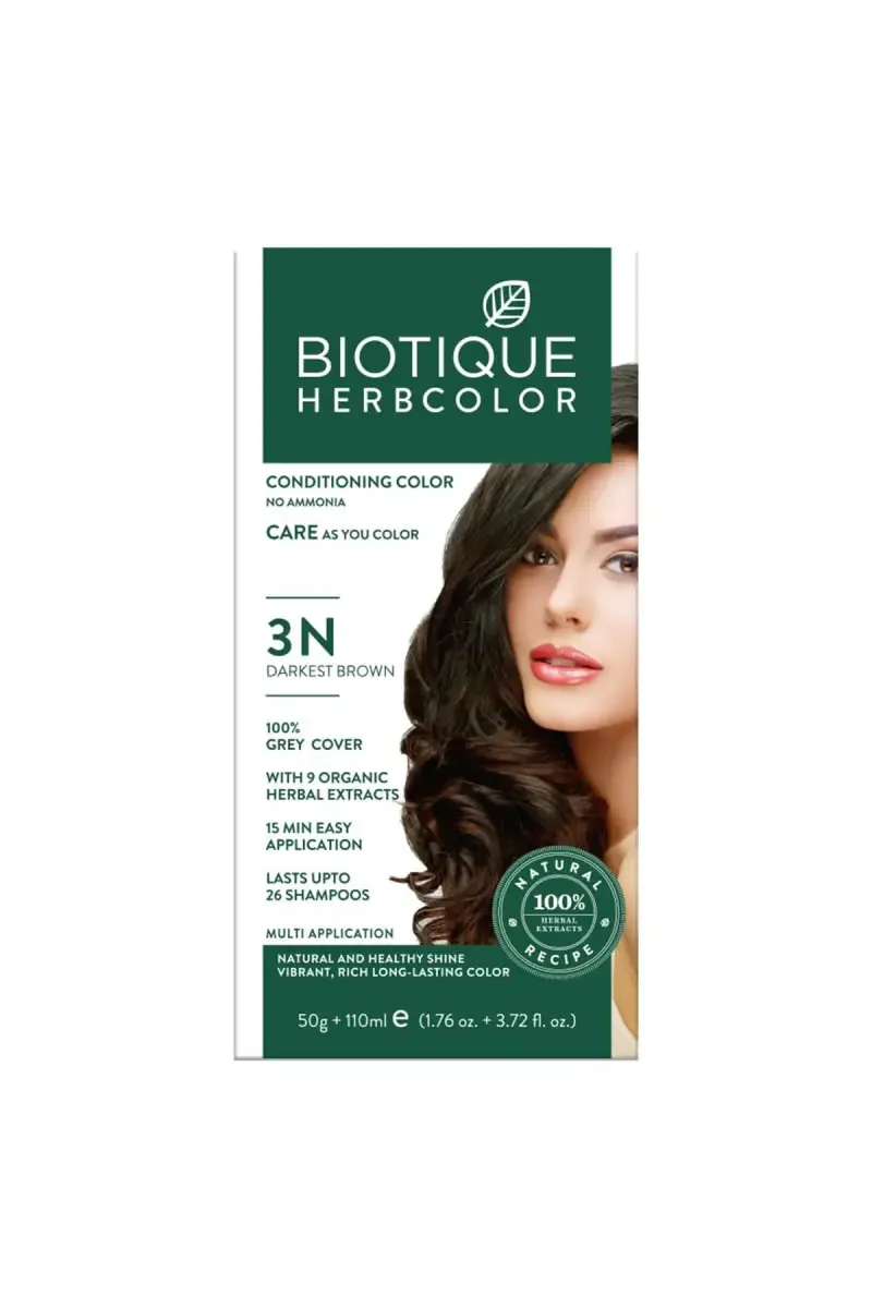 Biotique Herbcolor - 50g + 110ml (Darkest Brown)