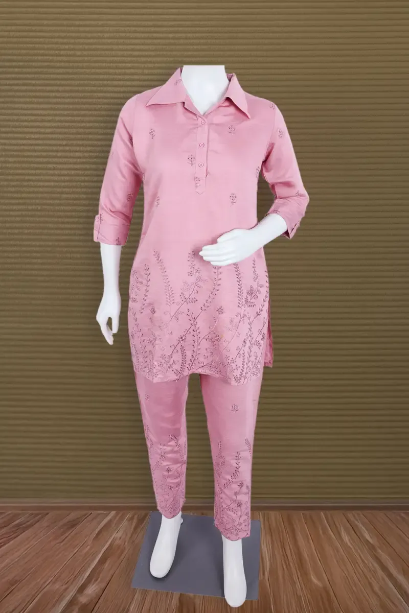 Cotton Embroidered Co-ord Set for Women