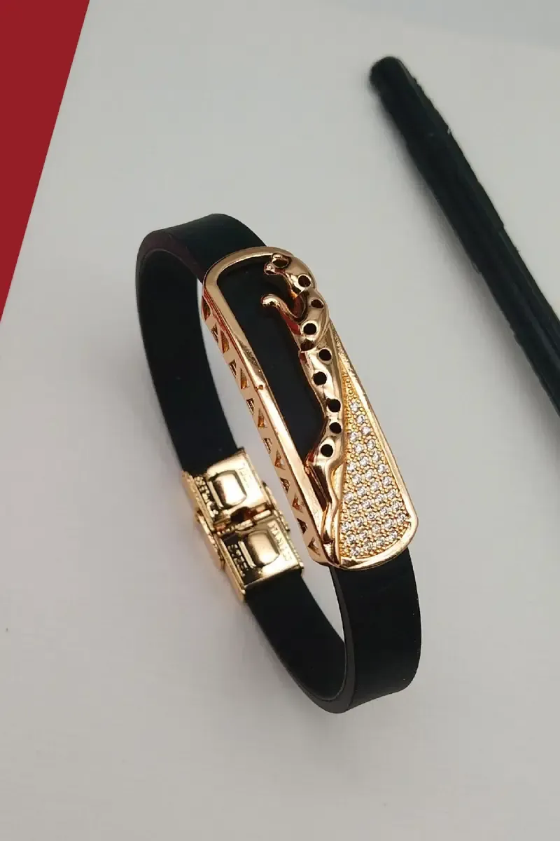 Black Strap Bracelet for Men