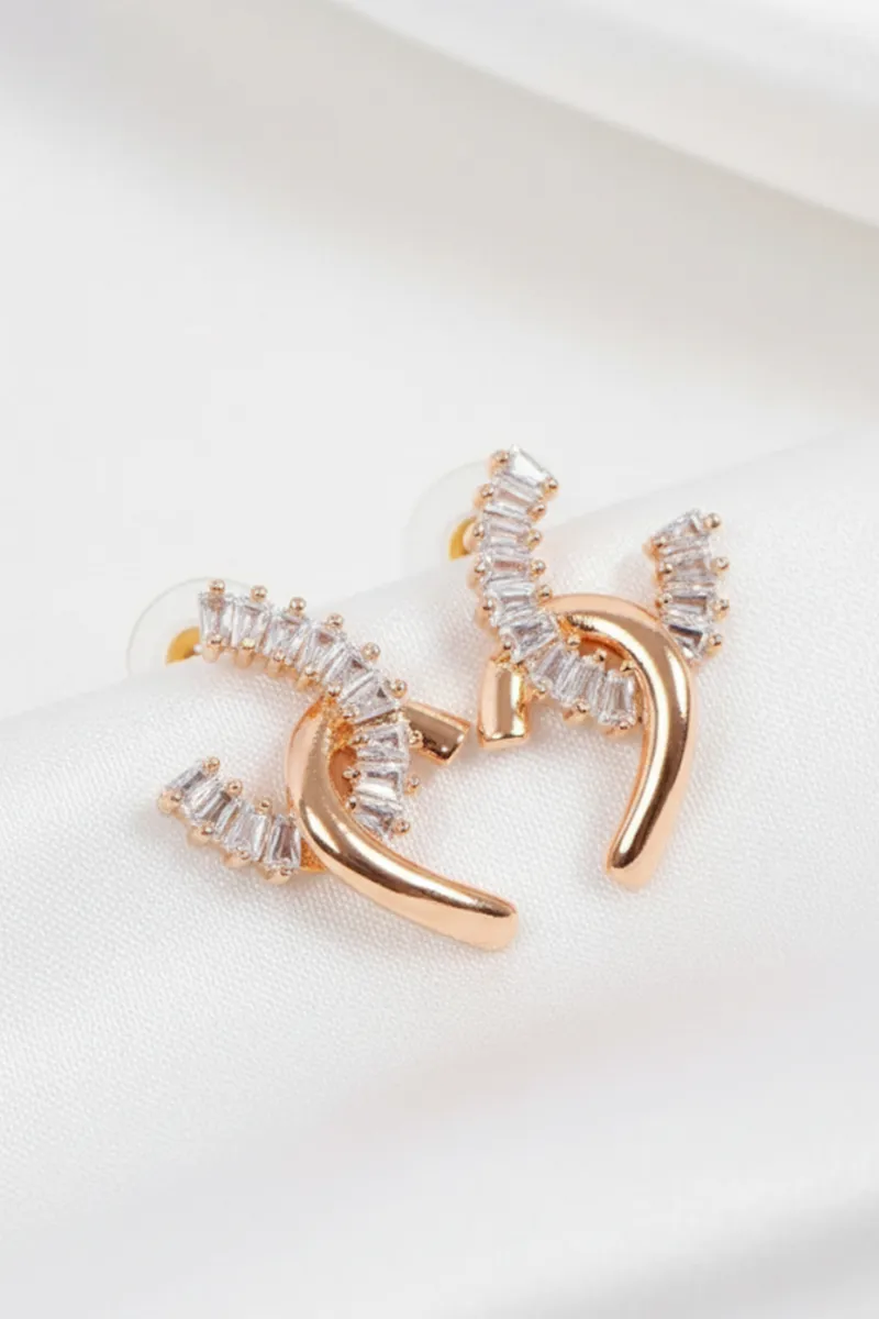 Gold Plated Stud Earrings for Women 035448GOL1