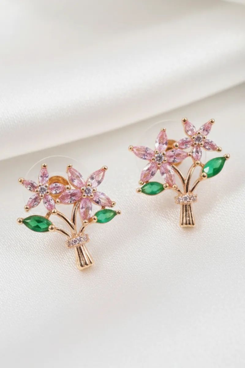 Floral Bouquet Stud Earrings for Women 035449LIGPIN1