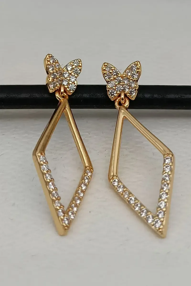 Butterfly and Geometric Drop Earrings for Women