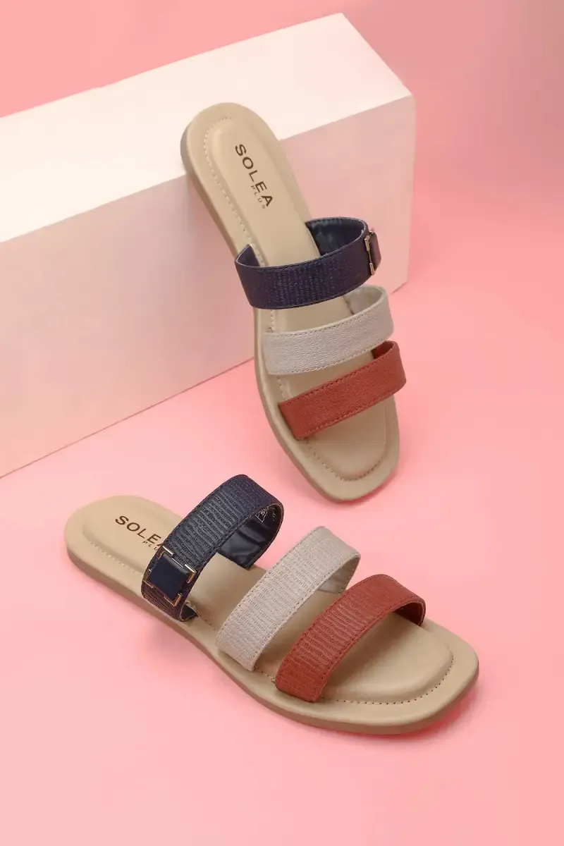 Fashion Slipper for Women - Slip-On with Buckle