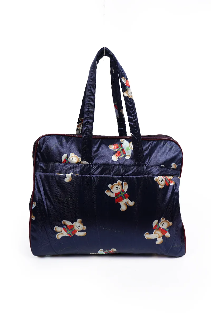 Teddy Print Travel Handbag for Women 036072NAVBLU