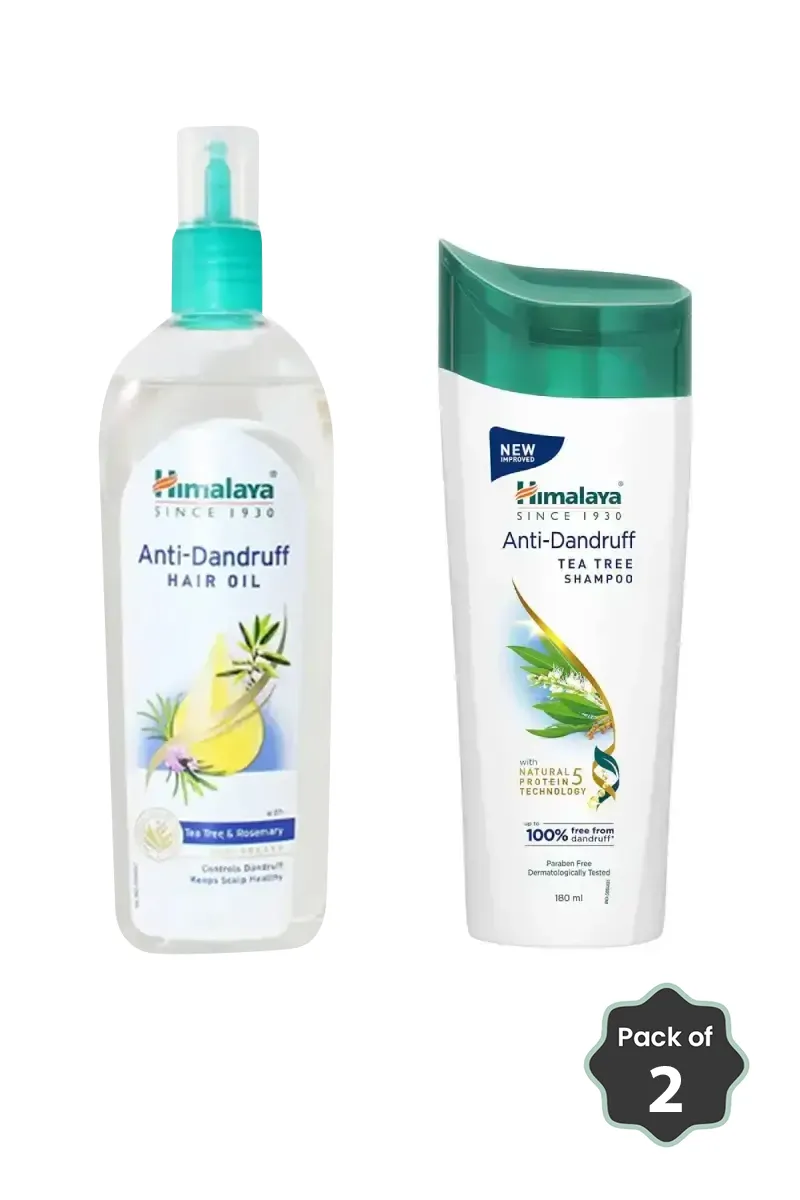 Himalaya Anti-Dandruff Hair Oil + Tea Tree Shampoo Combo