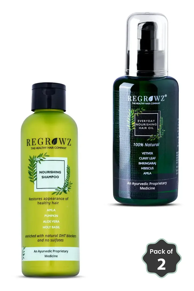 Regrowz Everyday Nourishing Hair Oil & Nourishing Shampoo Combo 2