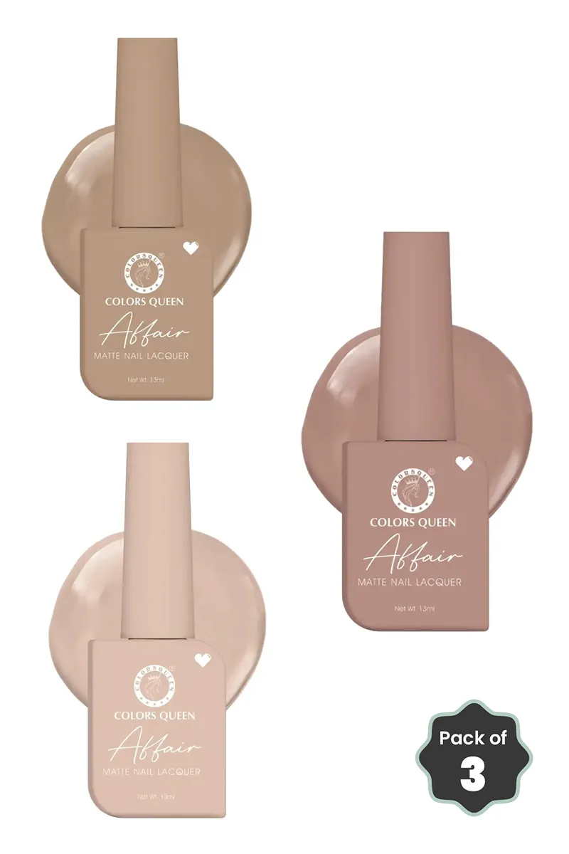 Colors Queen Affair Matte Nail Lacquer Combo – Shades 59, 51 & 38 (13ml Each) 3