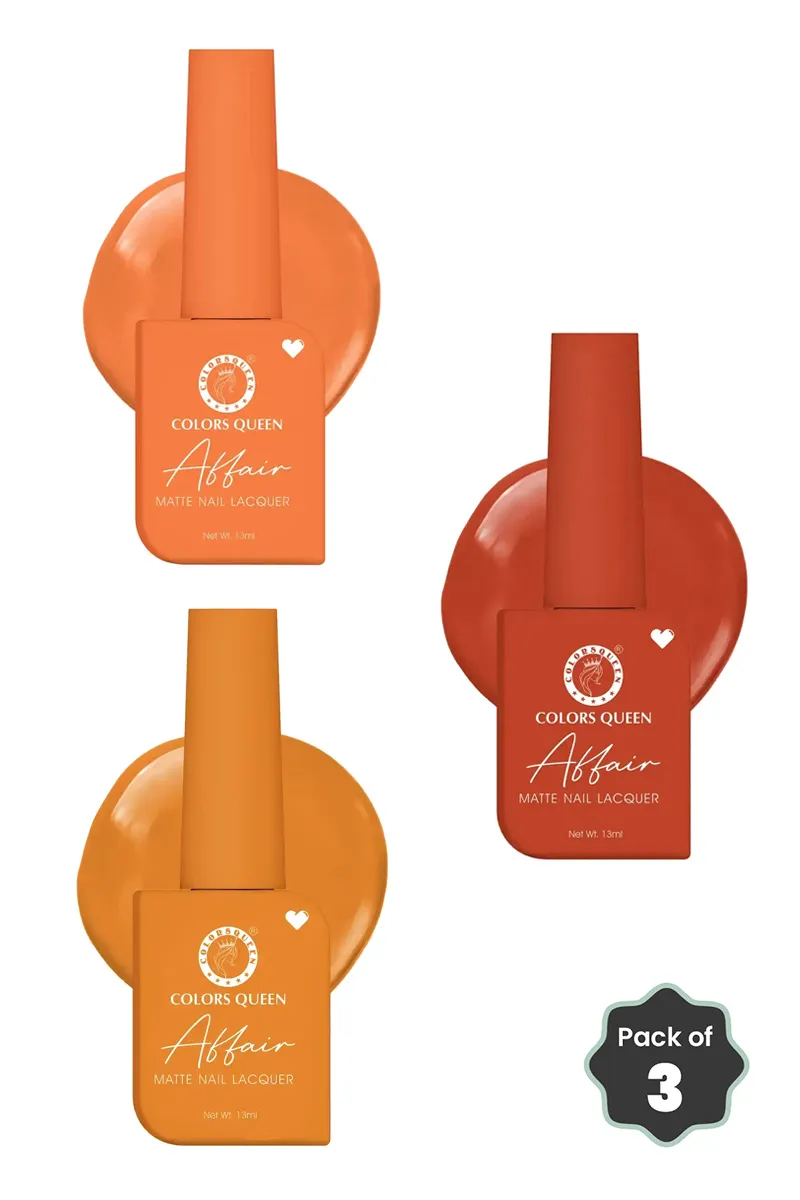 Colors Queen Affair Matte Nail Lacquer Nail Polish Combo - 13ml Each (Shade 06, 20 & 45) 3