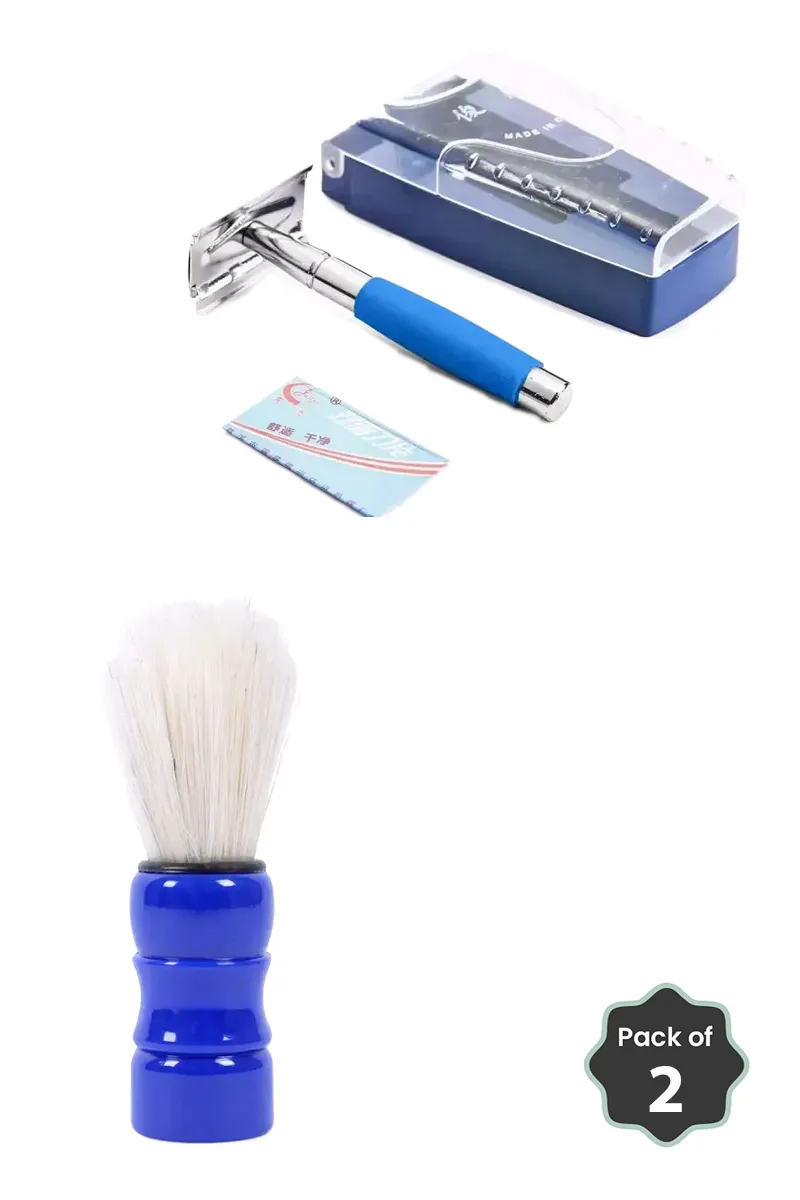 Vivin Classic Shaver & Synthetic Nylon Shaving Brush Combo