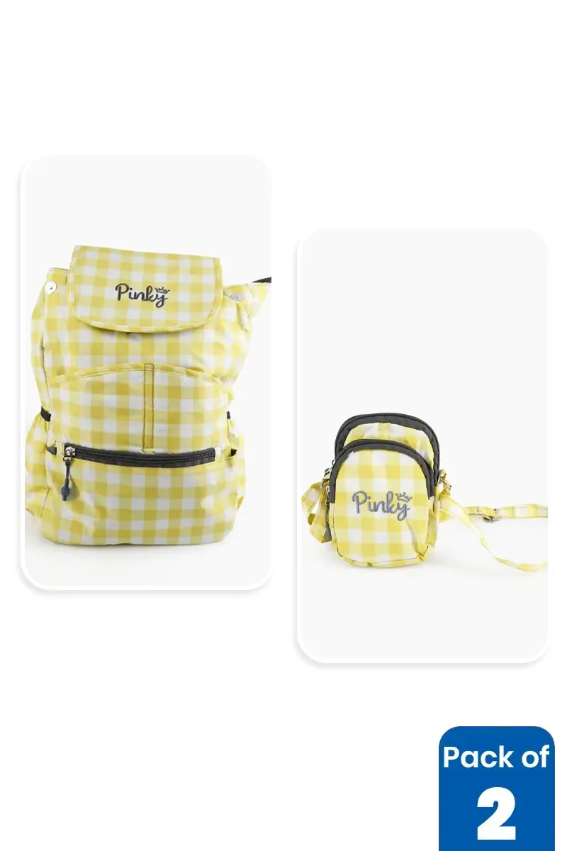 Printed Backpack & Mini Sling Bag Combo for Girls