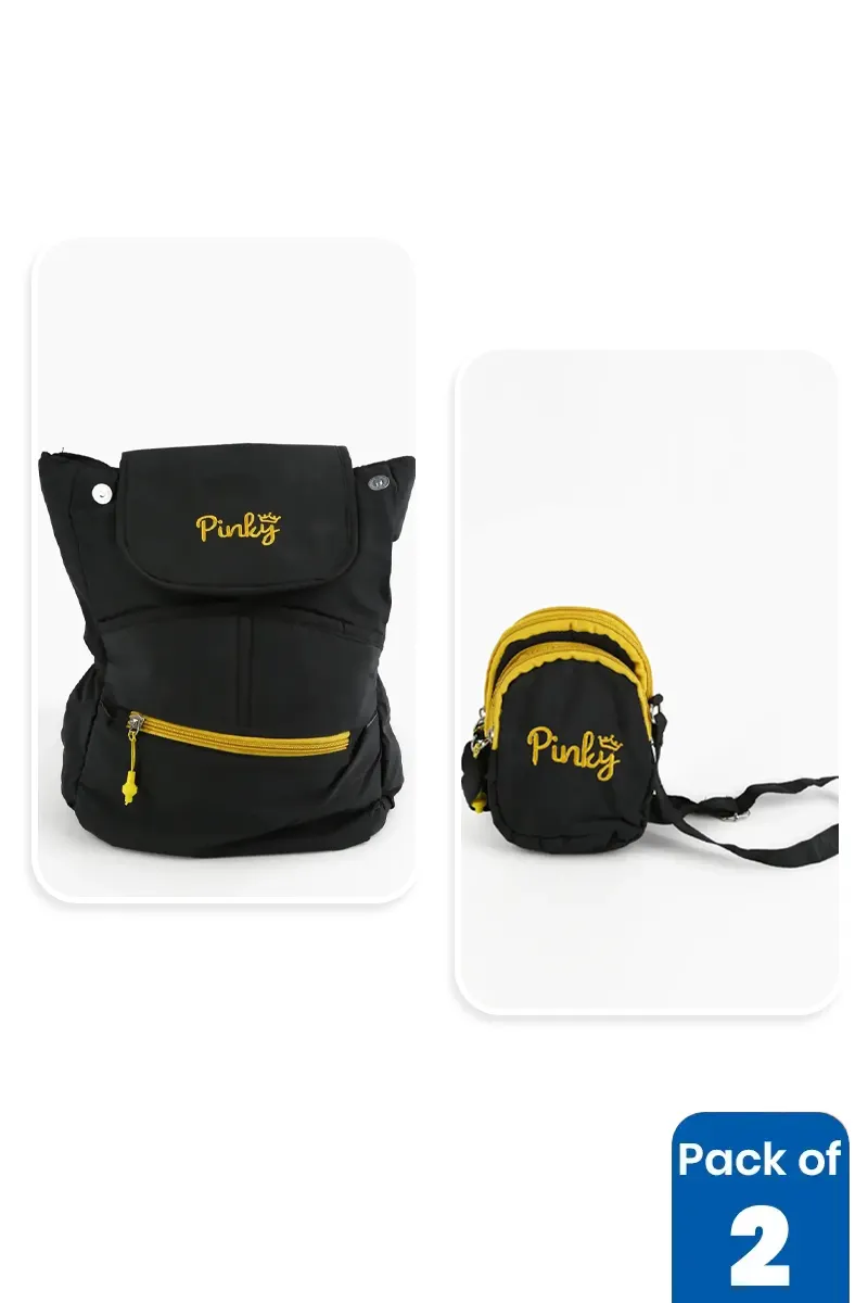 Printed Backpack & Sling Bag Combo for Girls BGCOMBO00014BLA