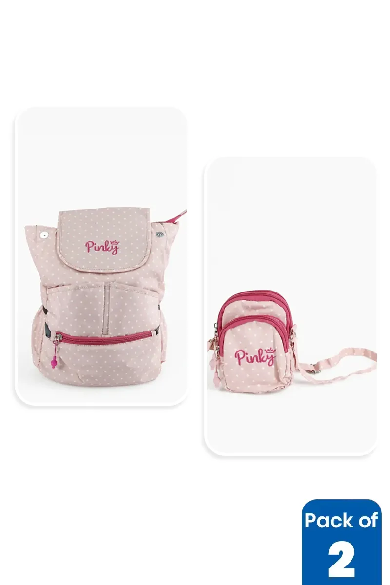 Printed Backpack & Sling Bag Combo for Girls
