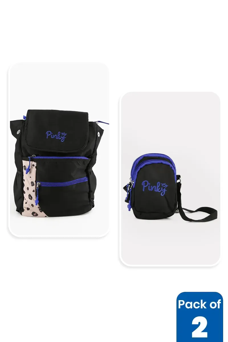 Printed Backpack & Mini Sling Bag Combo for Girls