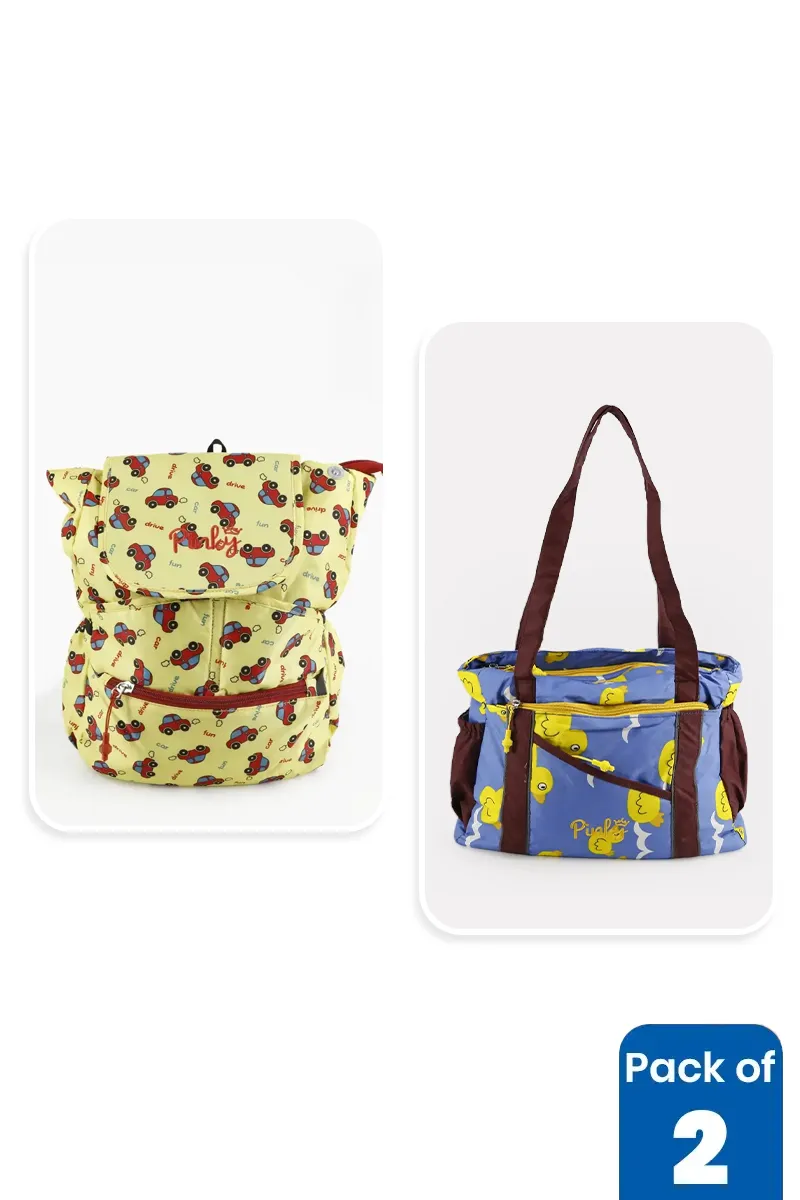 Printed Backpack & Handbag Combo for Girls