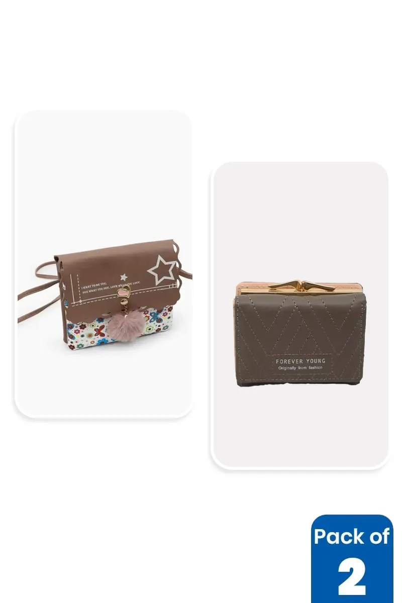 Printed Sling Bag & Purse Combo for Women BGCOMBO00033MUL