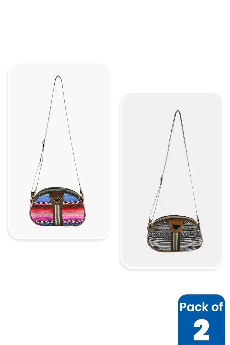Printed Casual Sling Bags for Girls - Pack of 2
