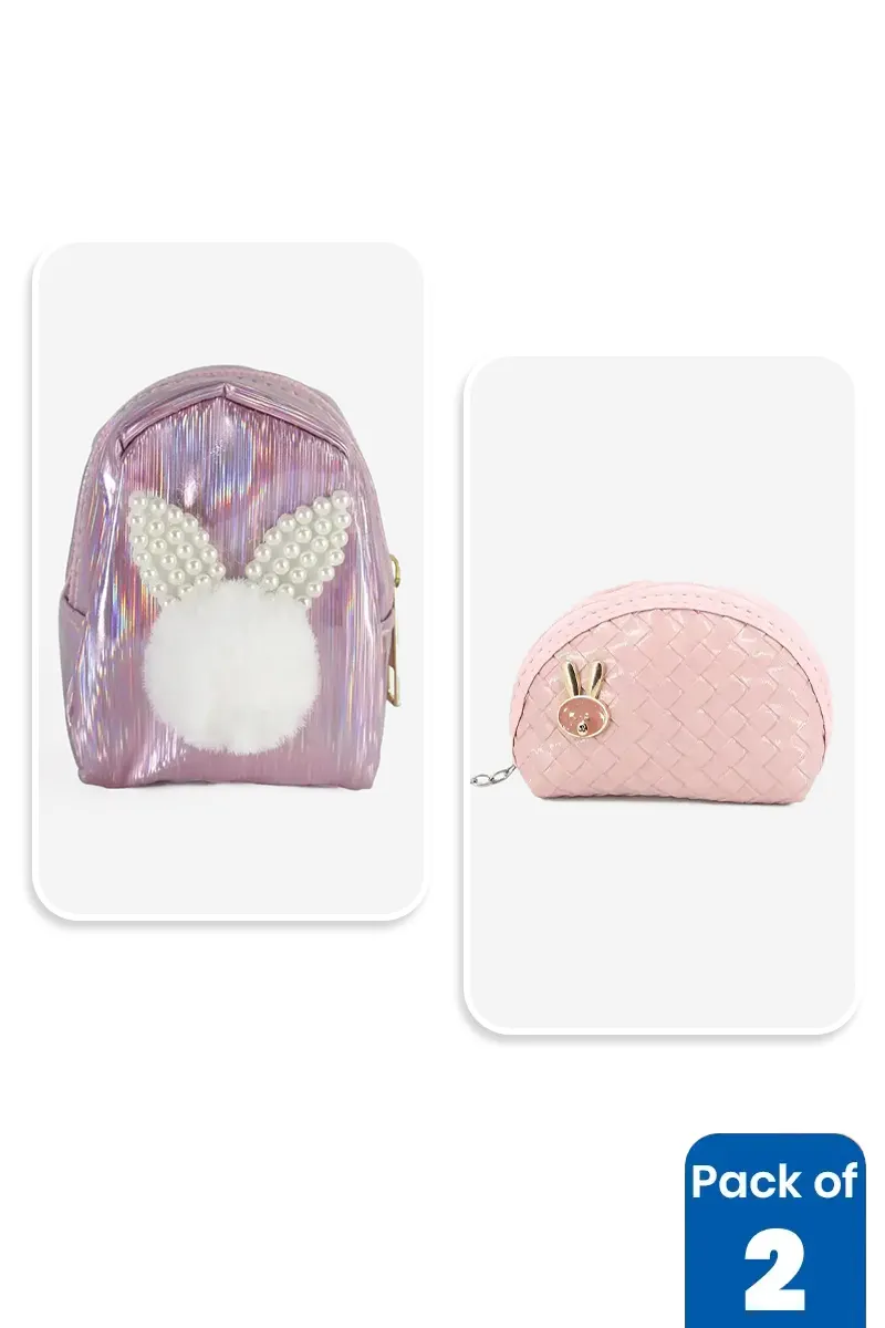 Cute Bunny & Woven Design Purse Combo for Girls