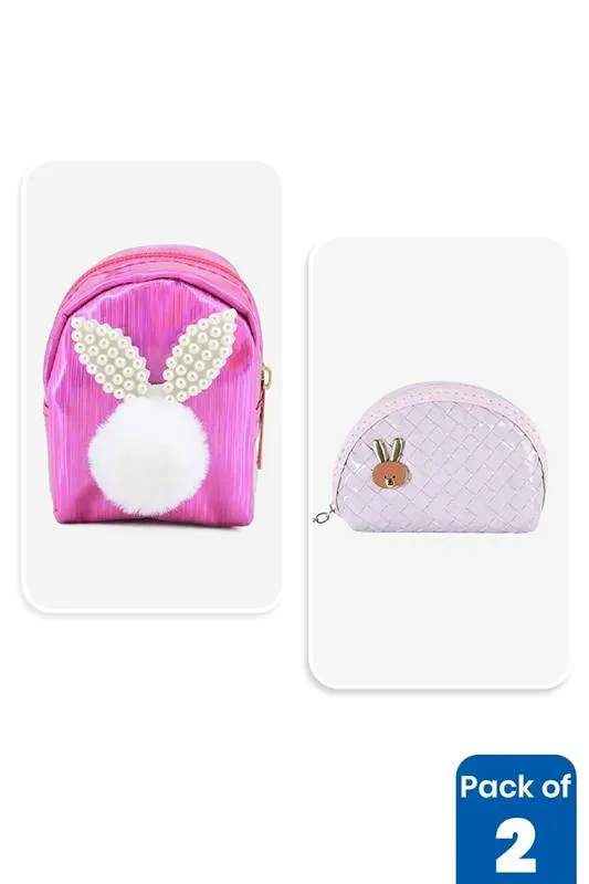 Cute Bunny & Woven Design Purse Combo for Girls BGCOMBO00121MUL