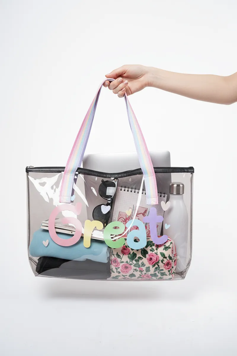 Transparent Tote Hand Bags for Girls BGH000001BLA