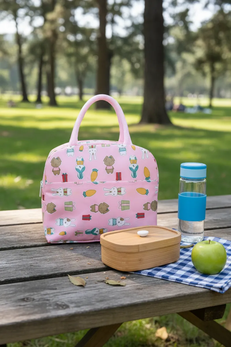 Bunny Print Insulated Lunch Bag for Kids BGL000036PIN