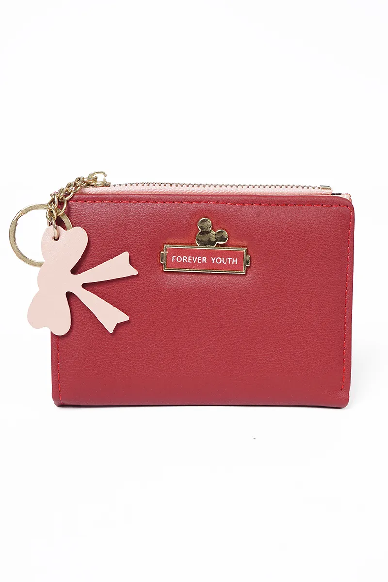 Stylish Purse with Cute Charm Keychain for Women BGP000003RED