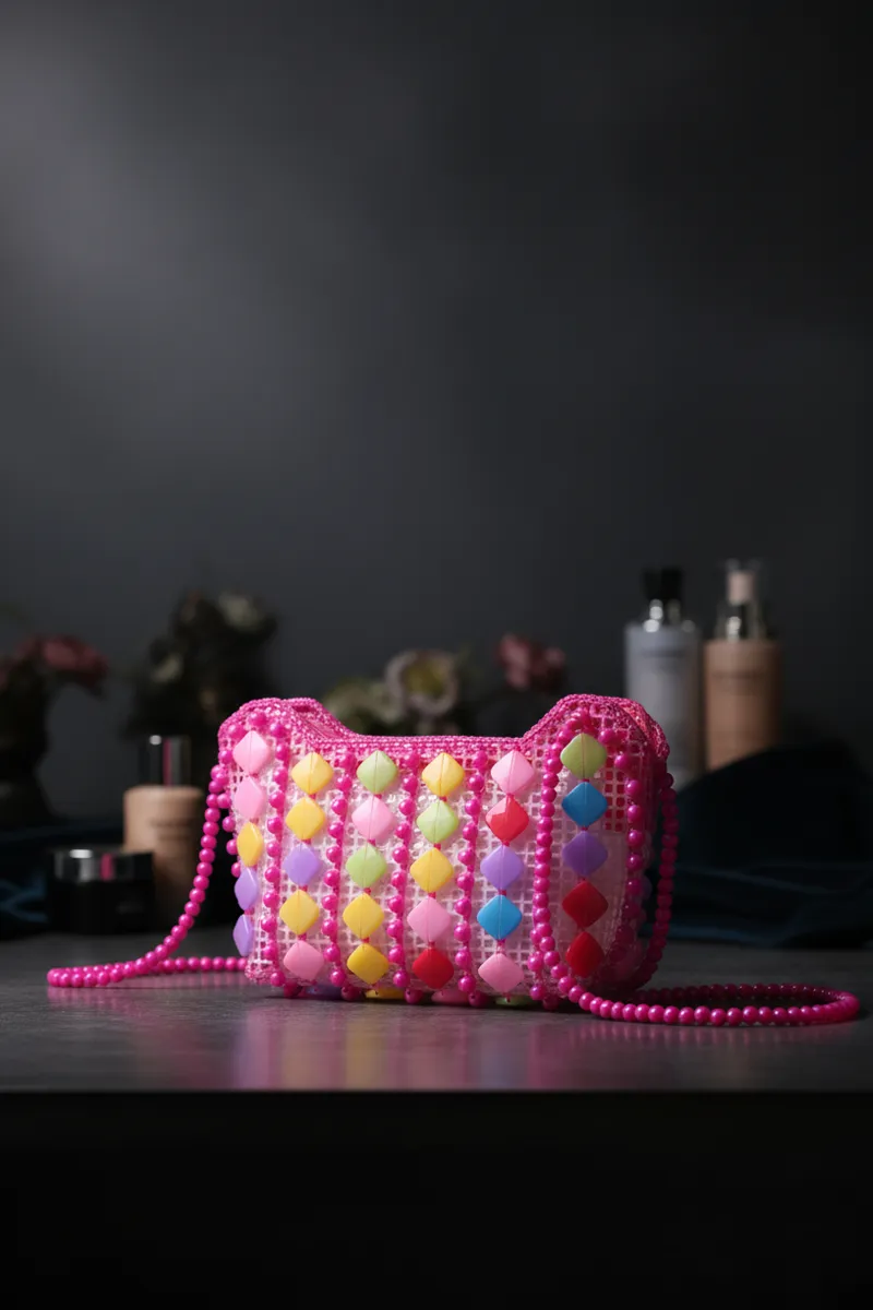 Handmade Fancy Beads Sling Bag for Girls