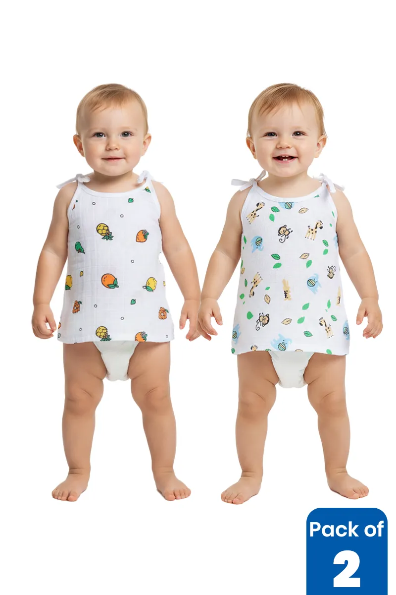 Pack of 2 Muslin Jhablas for Babies CBCLJB10WHI36MO
