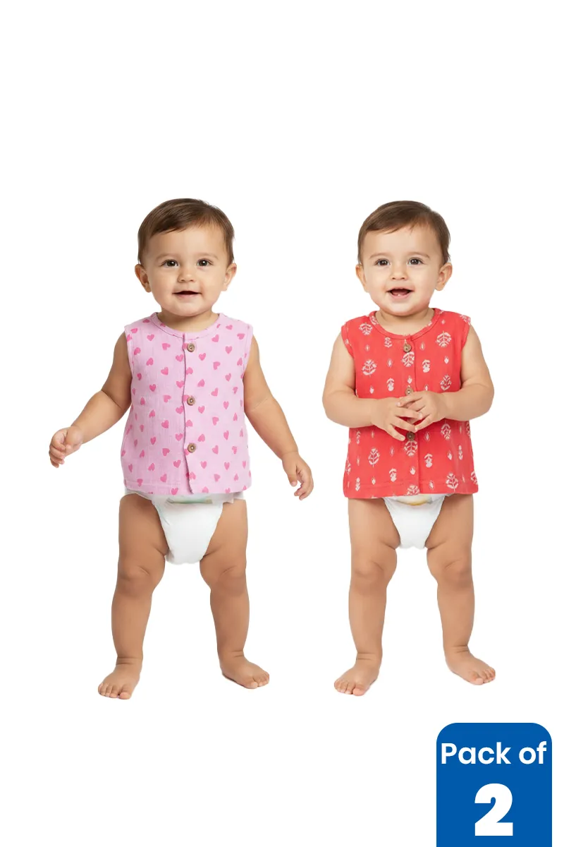 Pack of 2 Muslin Jhablas for Babies