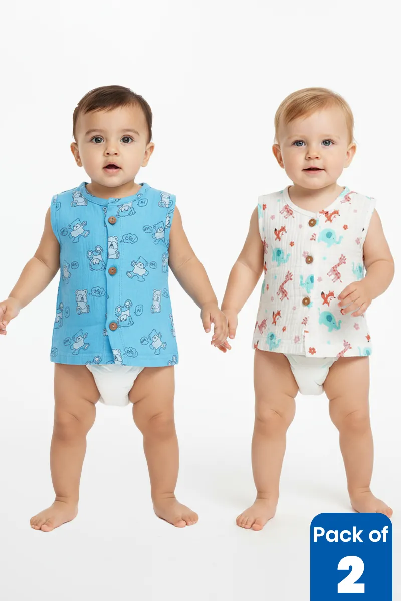 Pack of 2 Muslin Jhablas for Babies