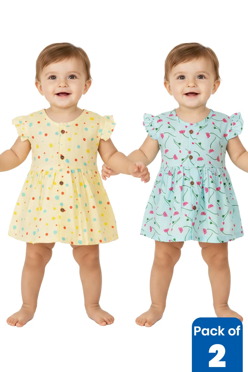 Pack of 2 Printed Frocks for Babies CBCLJB32MUL1218