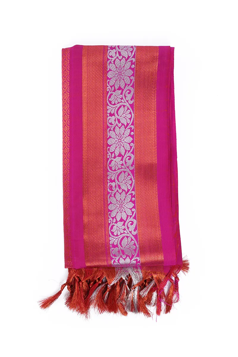 Zari Silk Woven Design Shawl with Tassels CLACC0002PIN