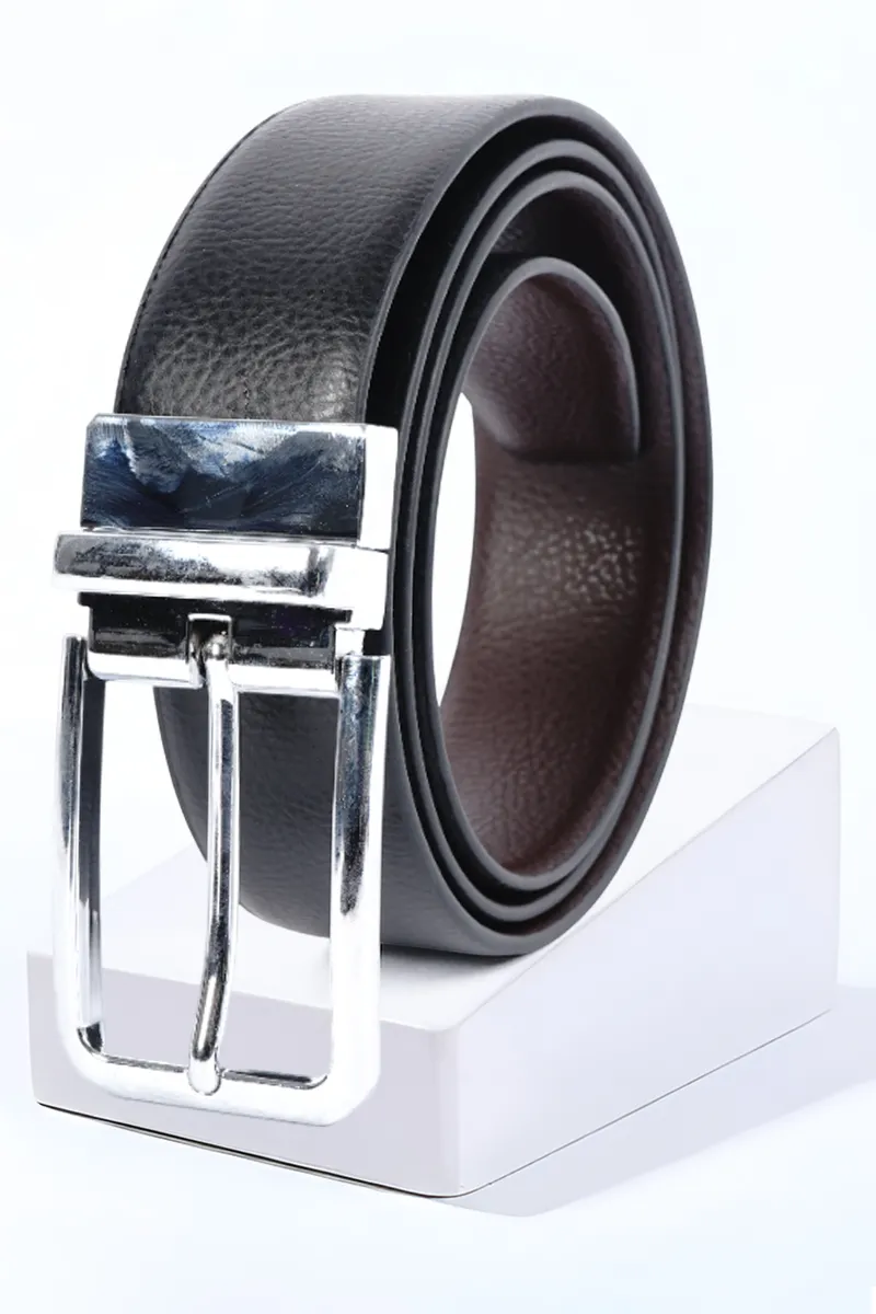 Men's Solid Synthetic Leather Belt CLACC105BLAONE