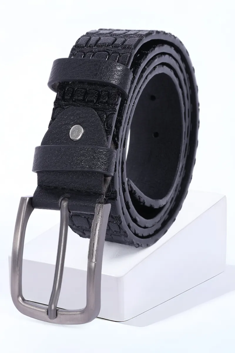 Men's Textured Synthetic Leather Belt CLACC34BLA3235