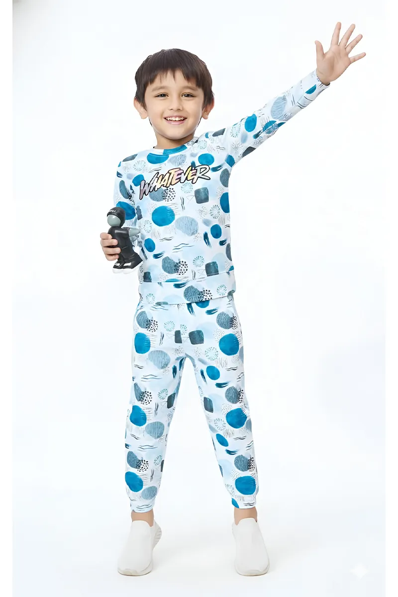 Printed T-Shirt and Pant Set for Boys - Teal CLBCS0023TEA34YR