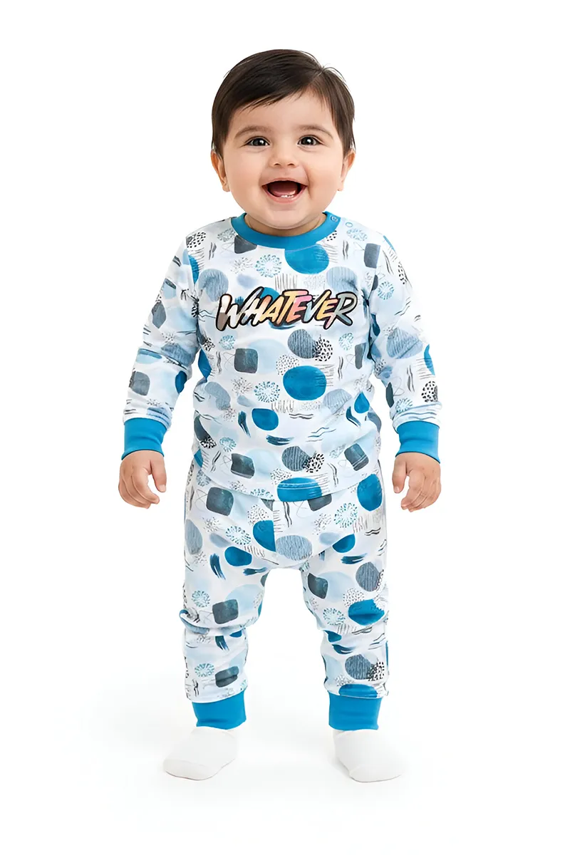 Printed T-Shirt and Pant Set for Baby Boys - Teal