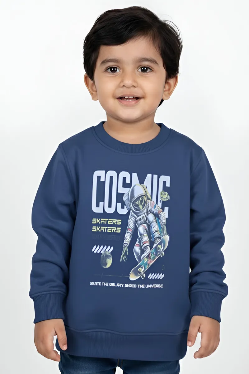 Tencel Printed Sweatshirt for Boys - Navy Blue