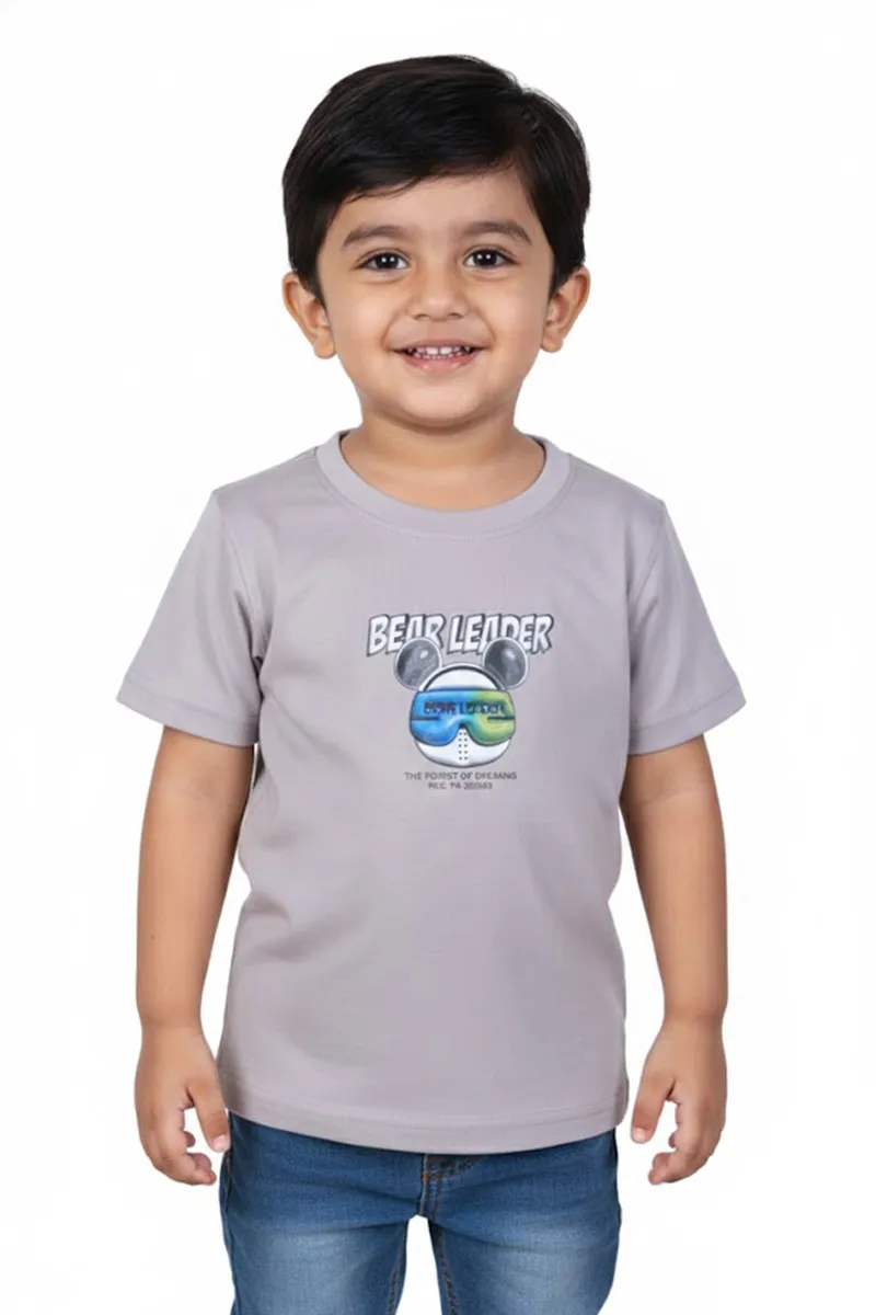 Tencel Printed T-Shirt for Boys - Grey