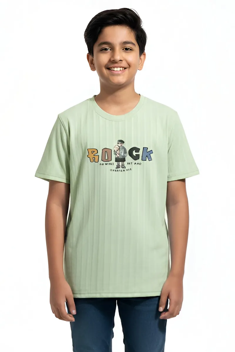 Cotton Printed T-Shirt for Boys - Green CLBT00125GRN1112YRS