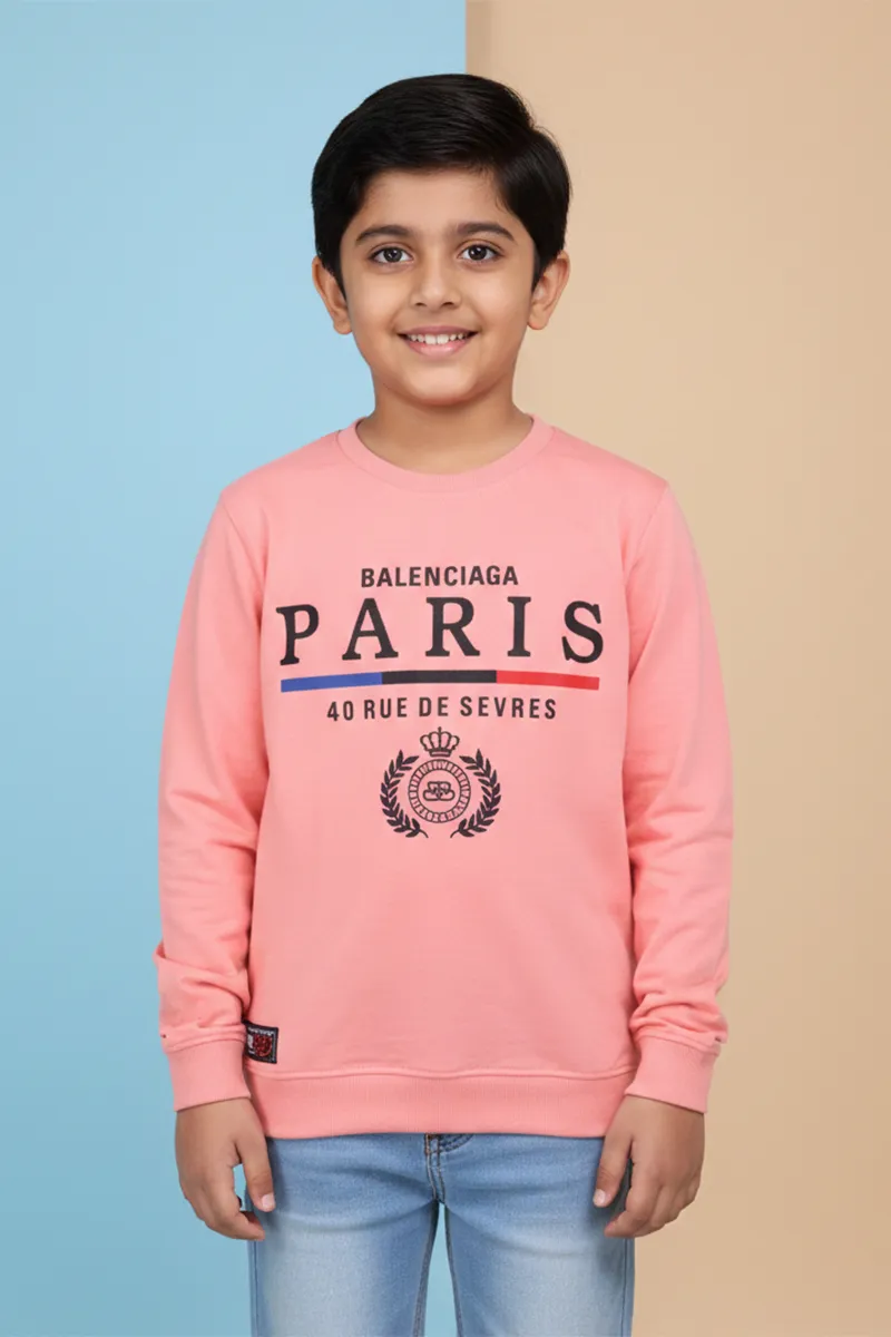 Full-Sleeve Printed T-Shirt for Boys - Peach CLBT00181PEA78YR